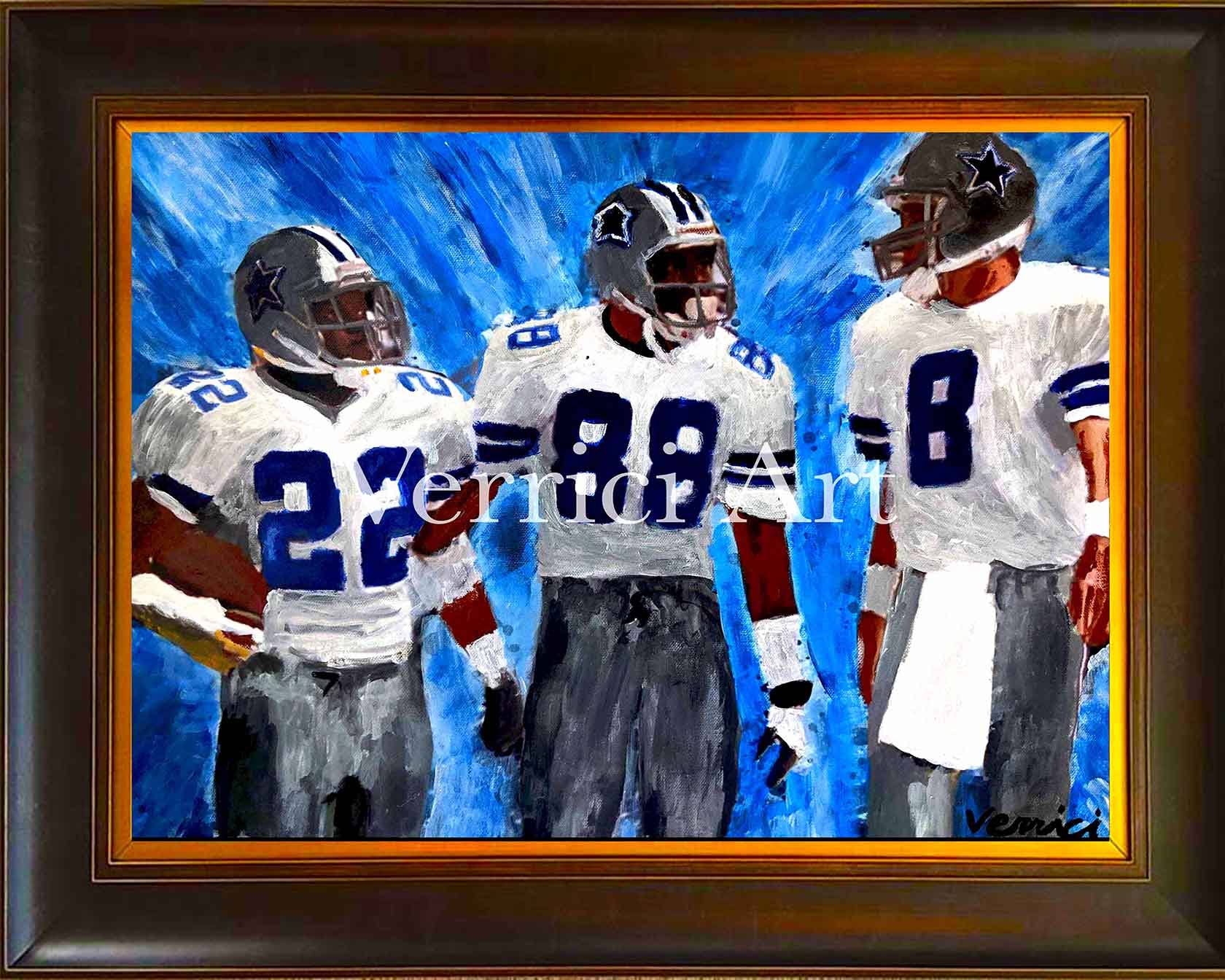 Aikman Smith Irvin Canvas Print Dallas Cowboys Triplets 