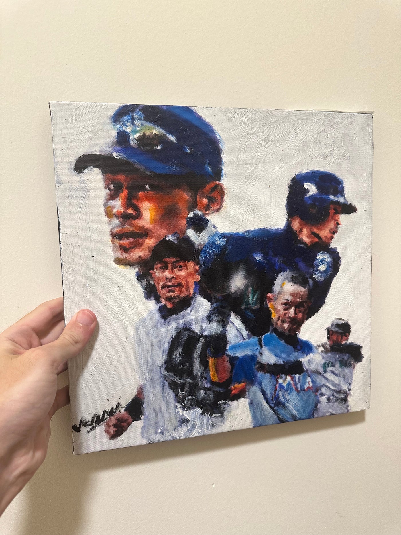 Ichiro Suzuki 12x12 painting collage