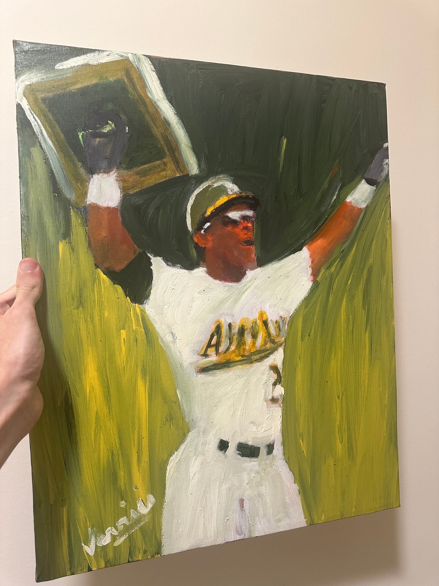 Rickey Henderson 16x20 painting