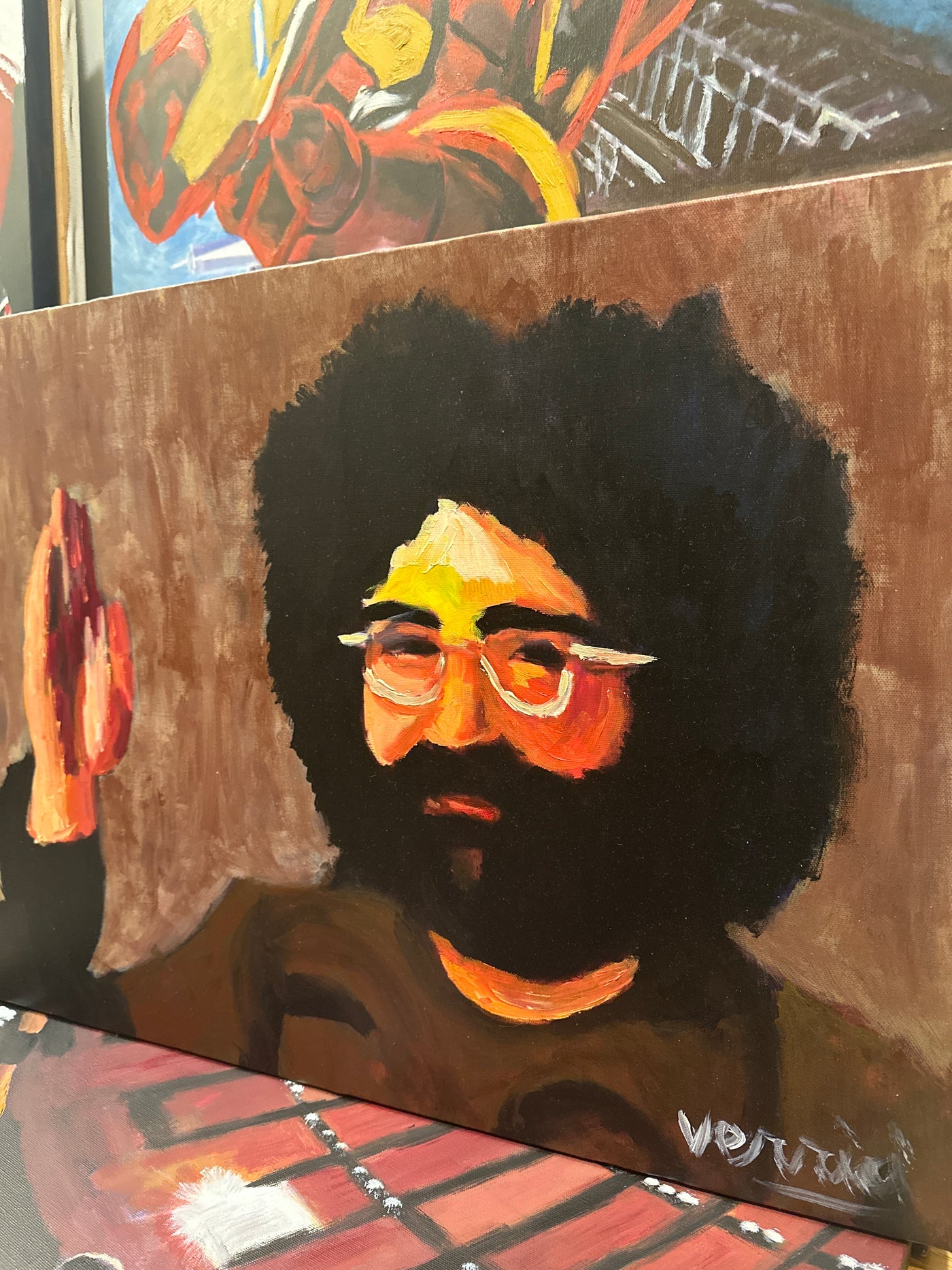 "Grateful Fingers" Jerry Garcia Grateful Dead Painting