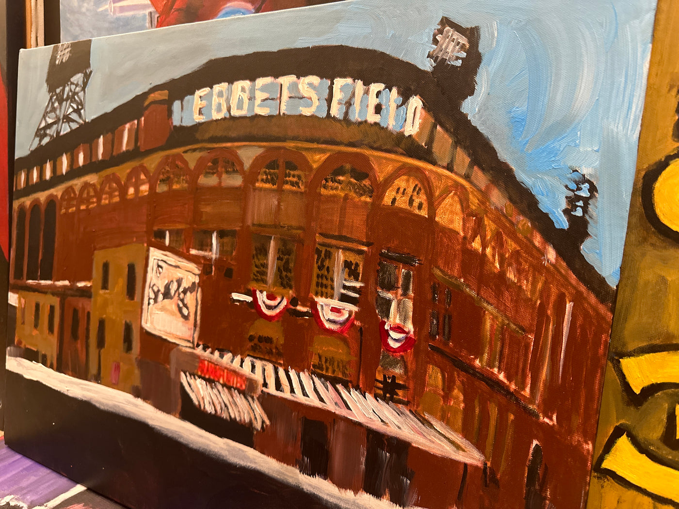 "Ebbets Field" Brooklyn Dodgers Painting