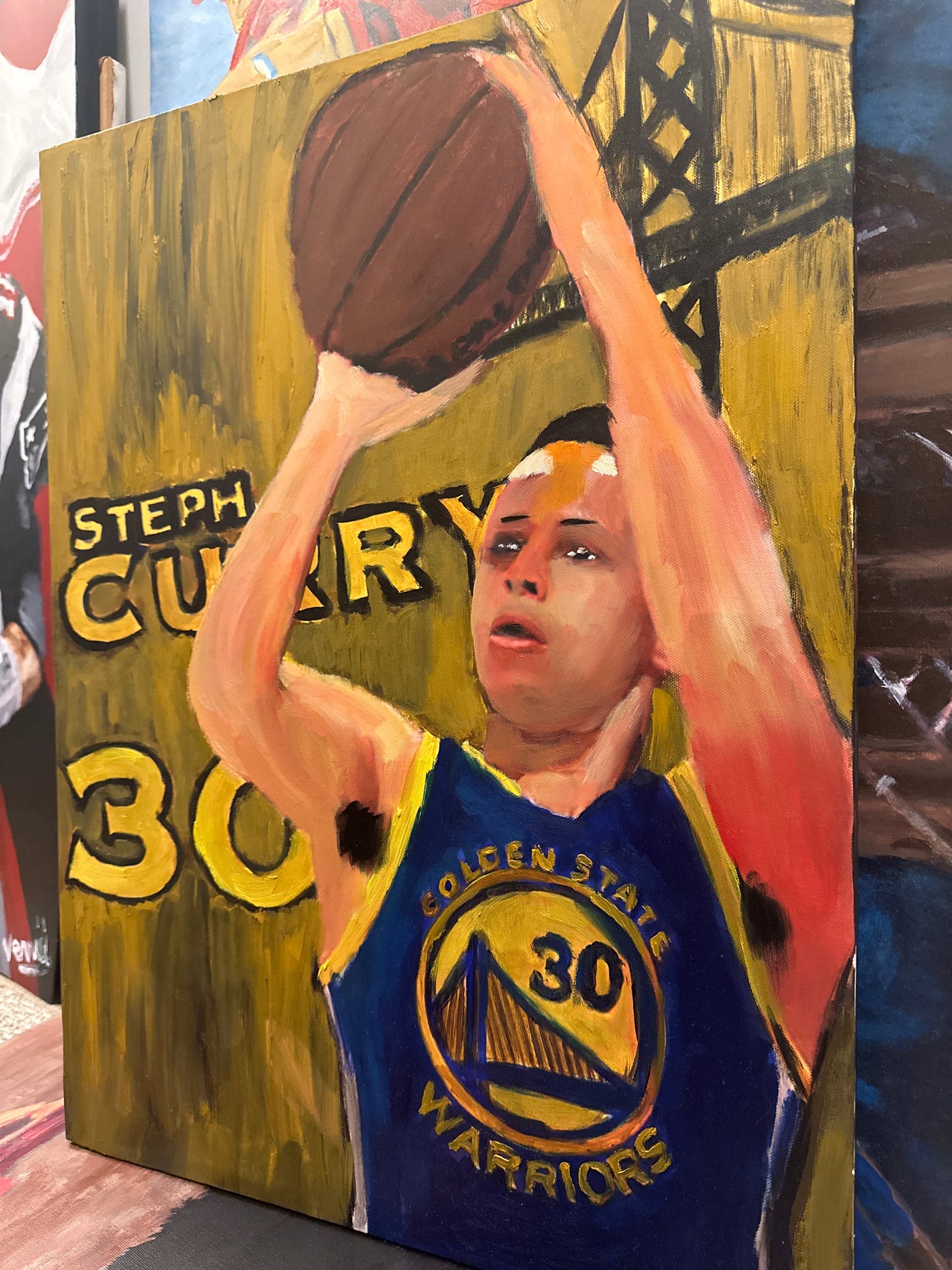 "Golden Shooter" Steph Curry painting