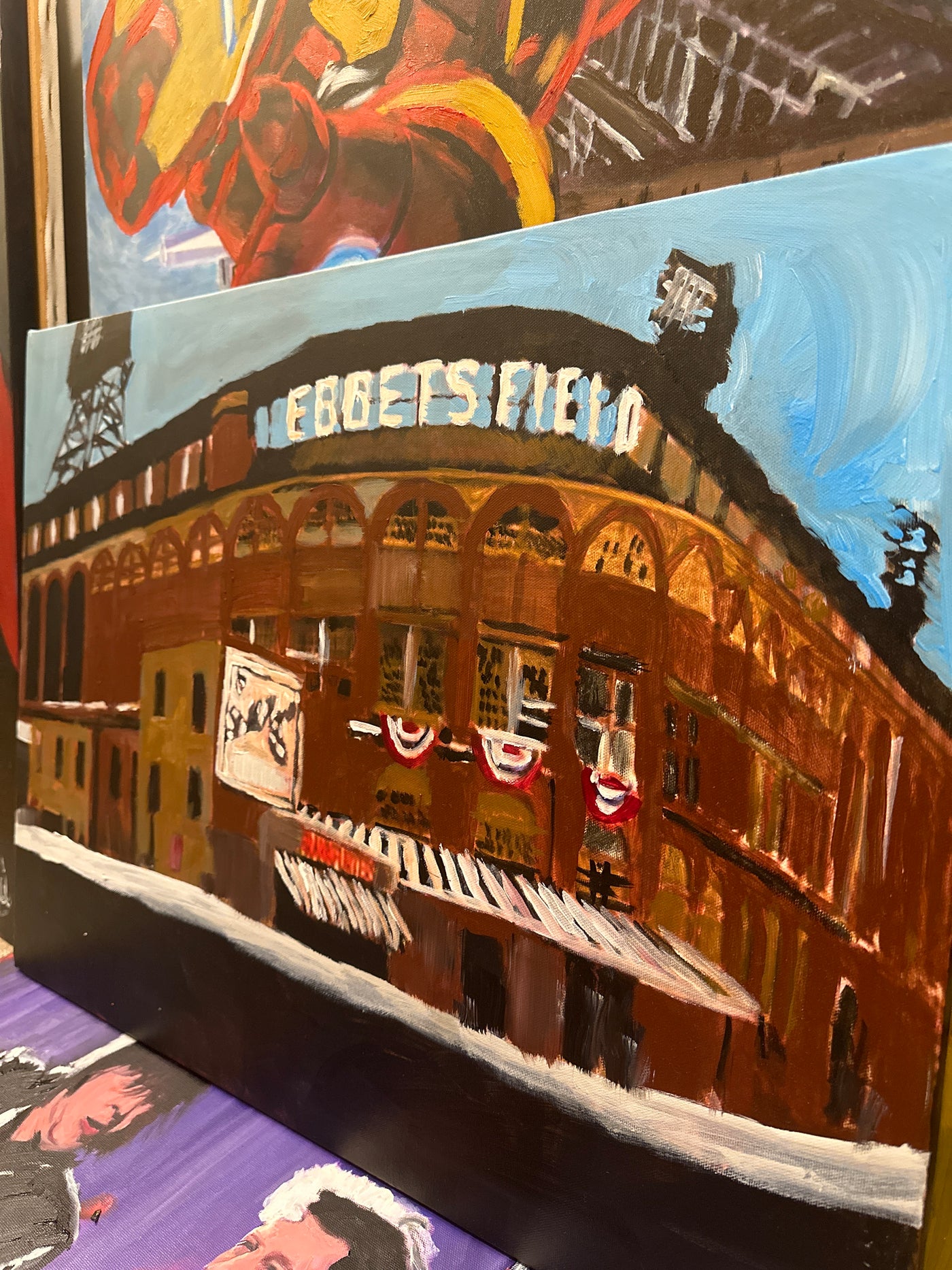 "Ebbets Field" Brooklyn Dodgers Painting