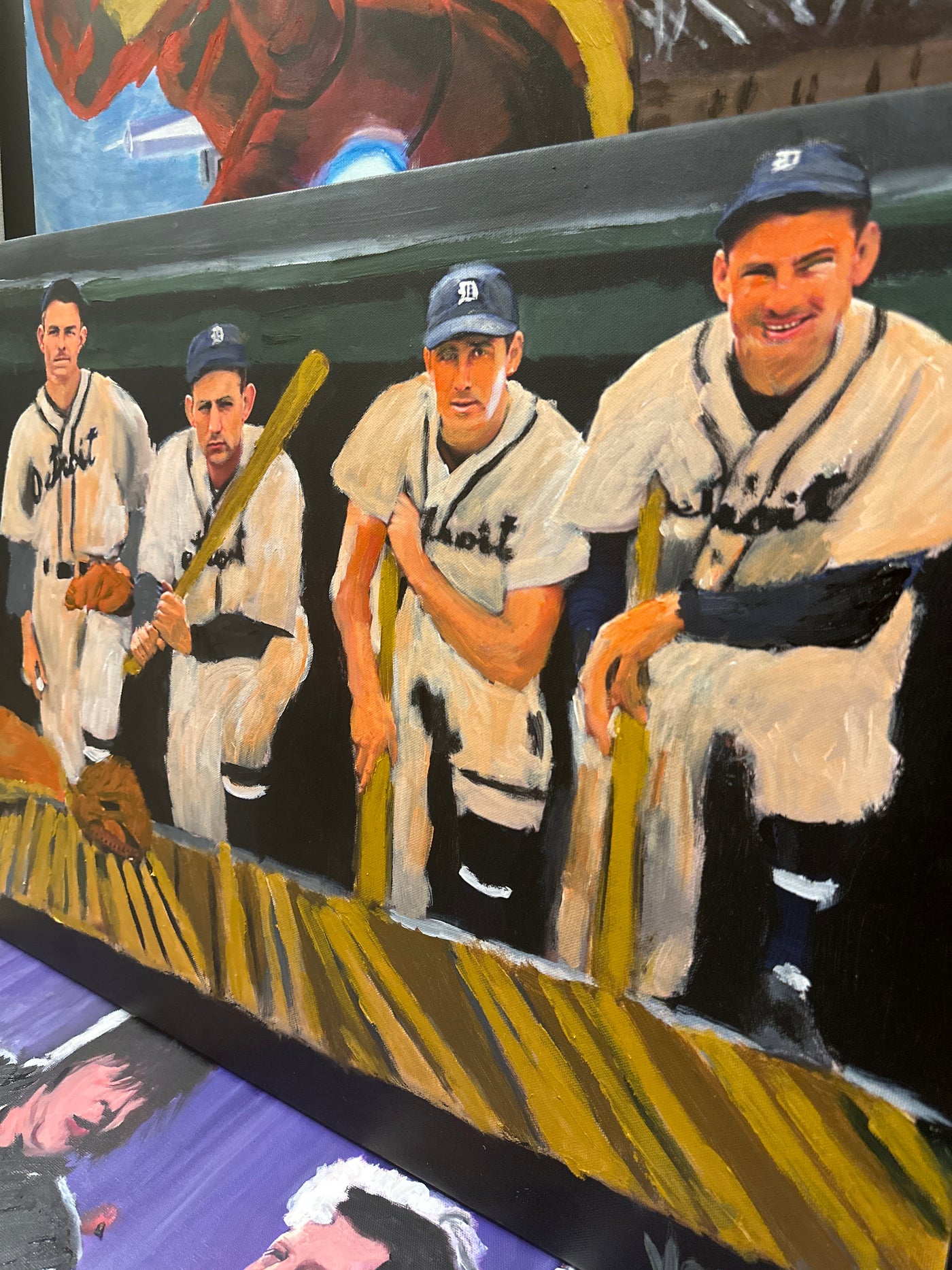 "Detroit Sluggers" Hank Greenberg and Company Painting