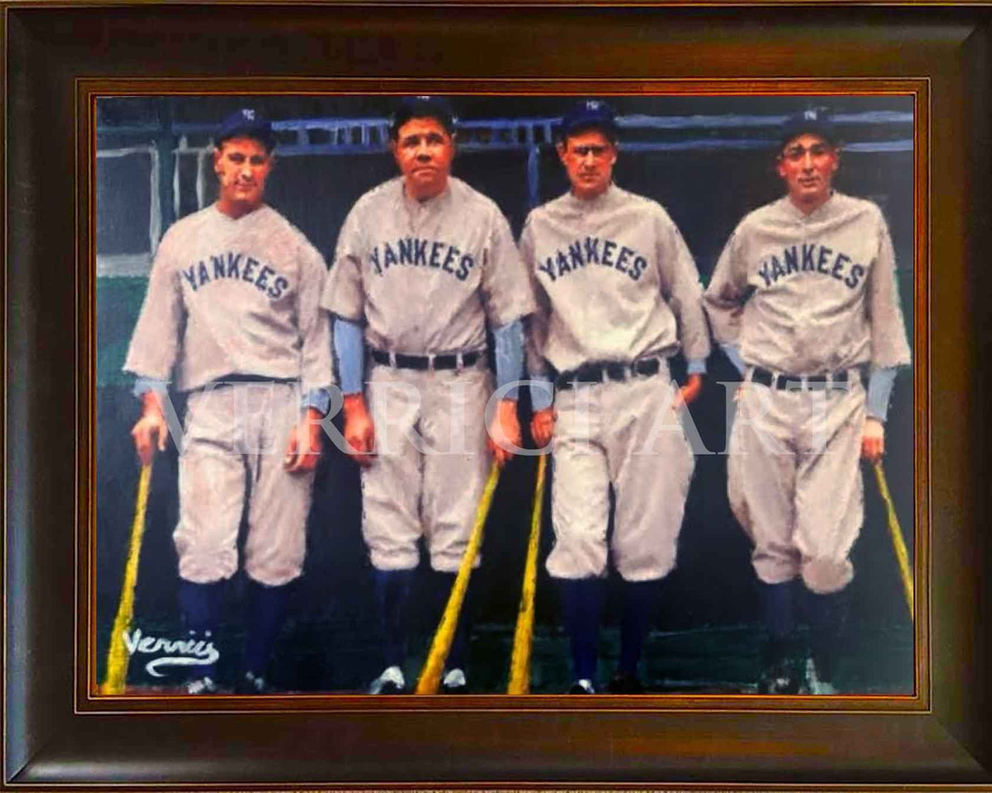 "Murderers in 1927" Babe Ruth, Lou Gehrig, Tony Lazzeri Murderers Row Painting