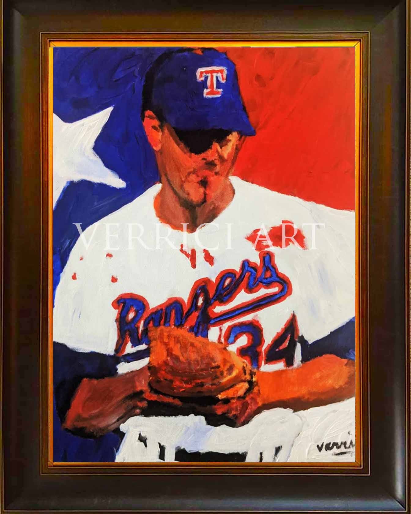 "NOLAN KNOWS BO" Nolan Ryan Bloody Lip Painting