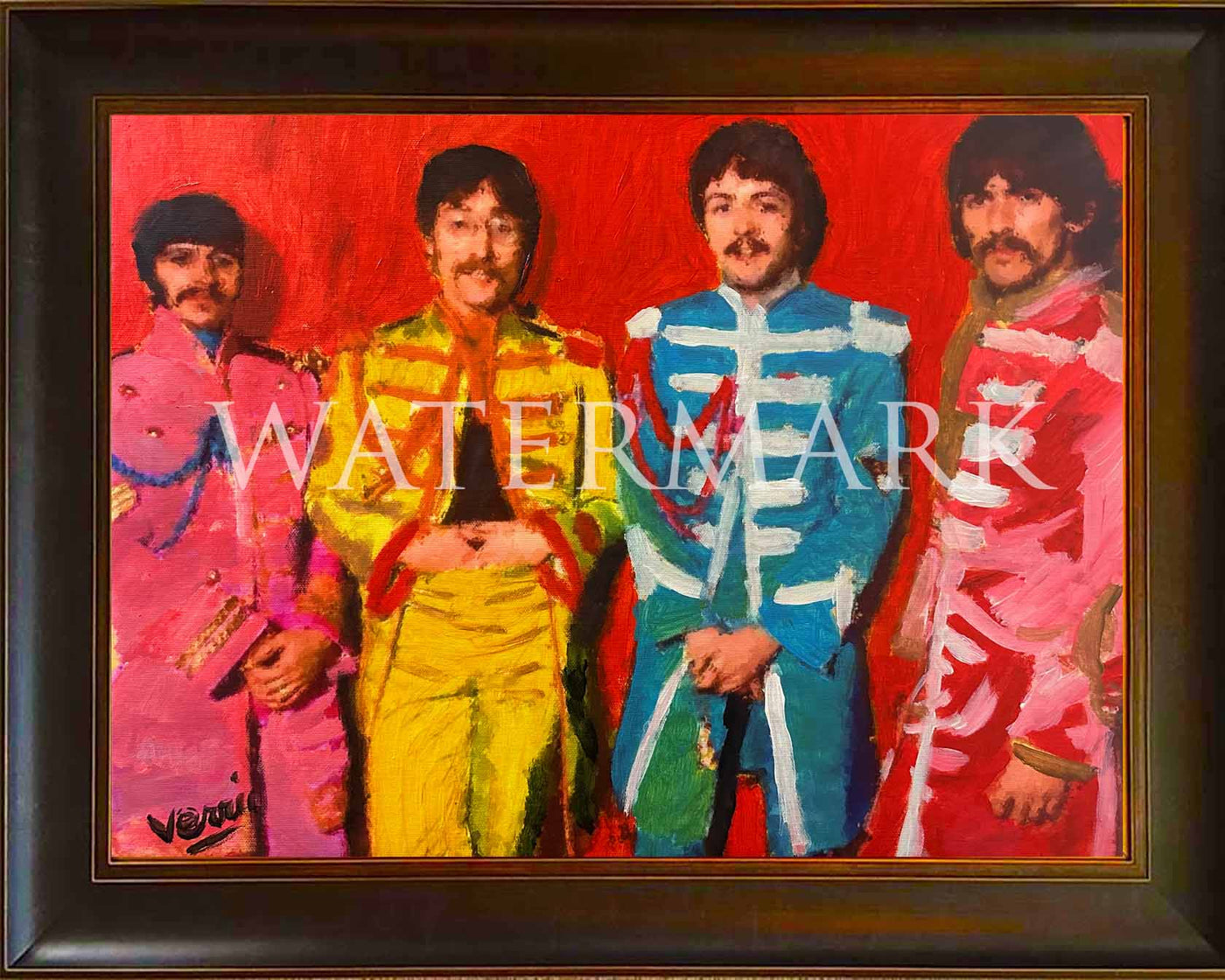 "Lonely Hearts Club" George Harrison, John Lennon, Paul McCartney, & Ringo Starr Painting