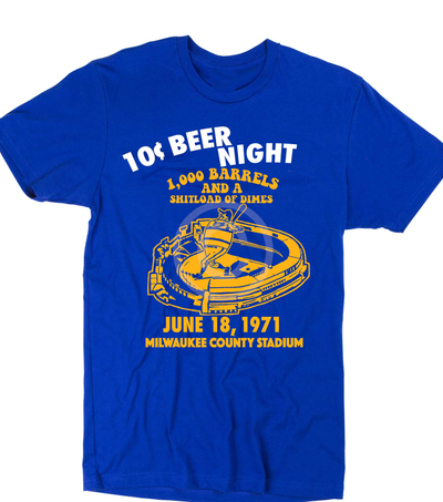 10 Cent Beer Night Milwaukee County Stadium Shirt