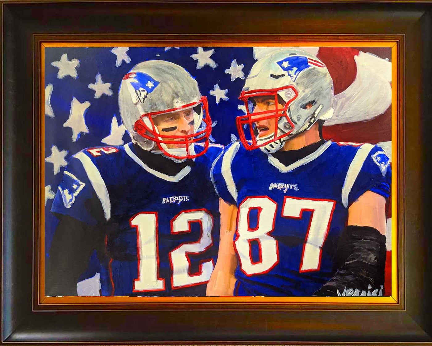 "Brady & Gronky" Rob Gronkowski and Tom Brady Painting