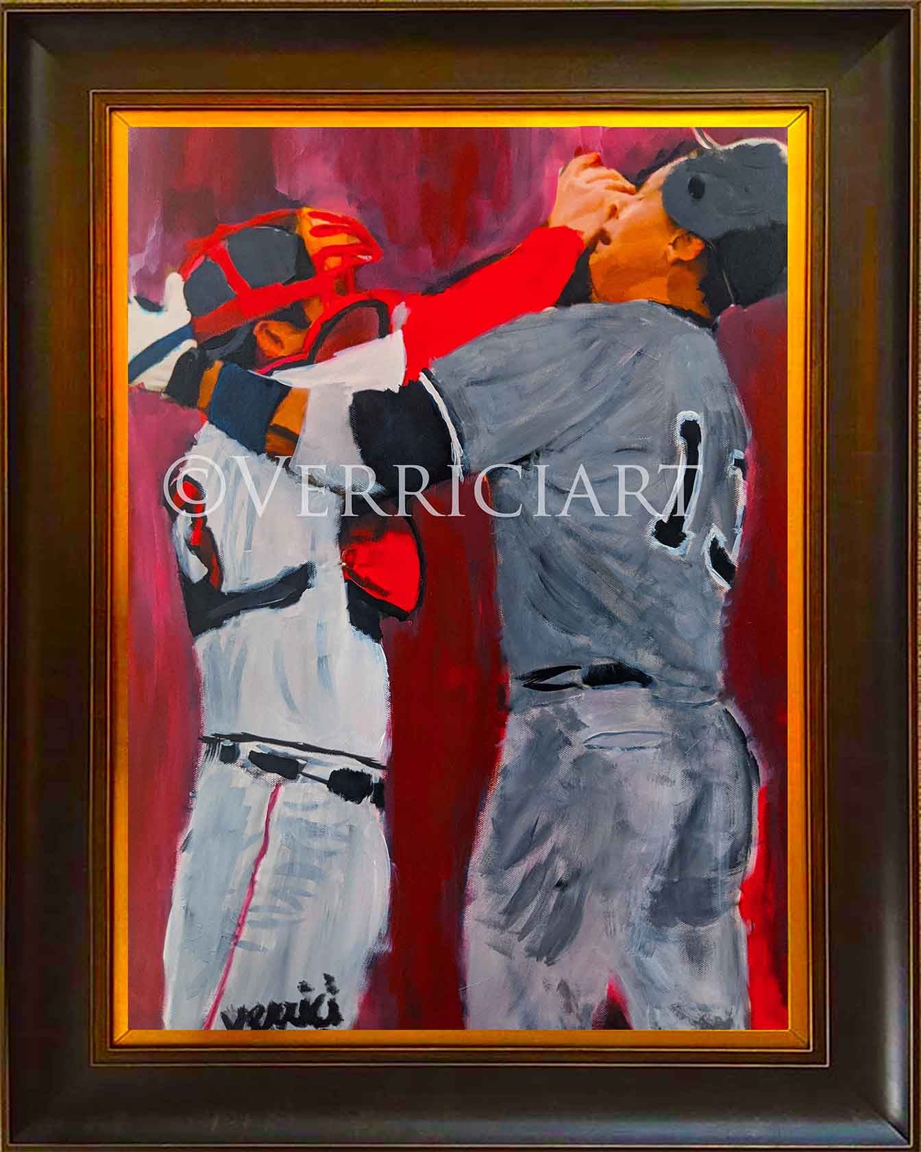 "Rivalry Renewed" Jason Varitek vs A-Rod Painting