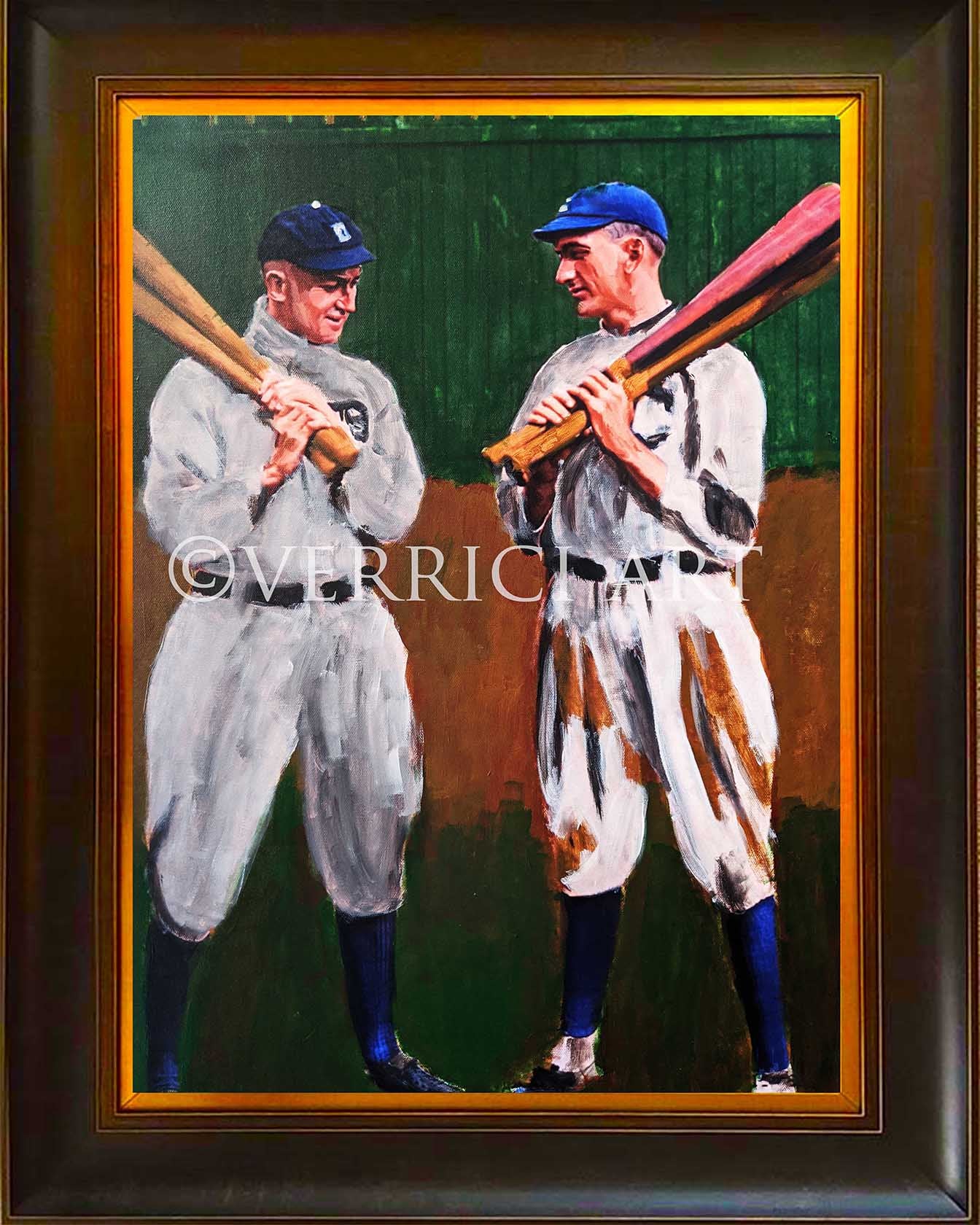 "Old time Greatness" Shoeless Joe Jackson & Ty Cobb Painting