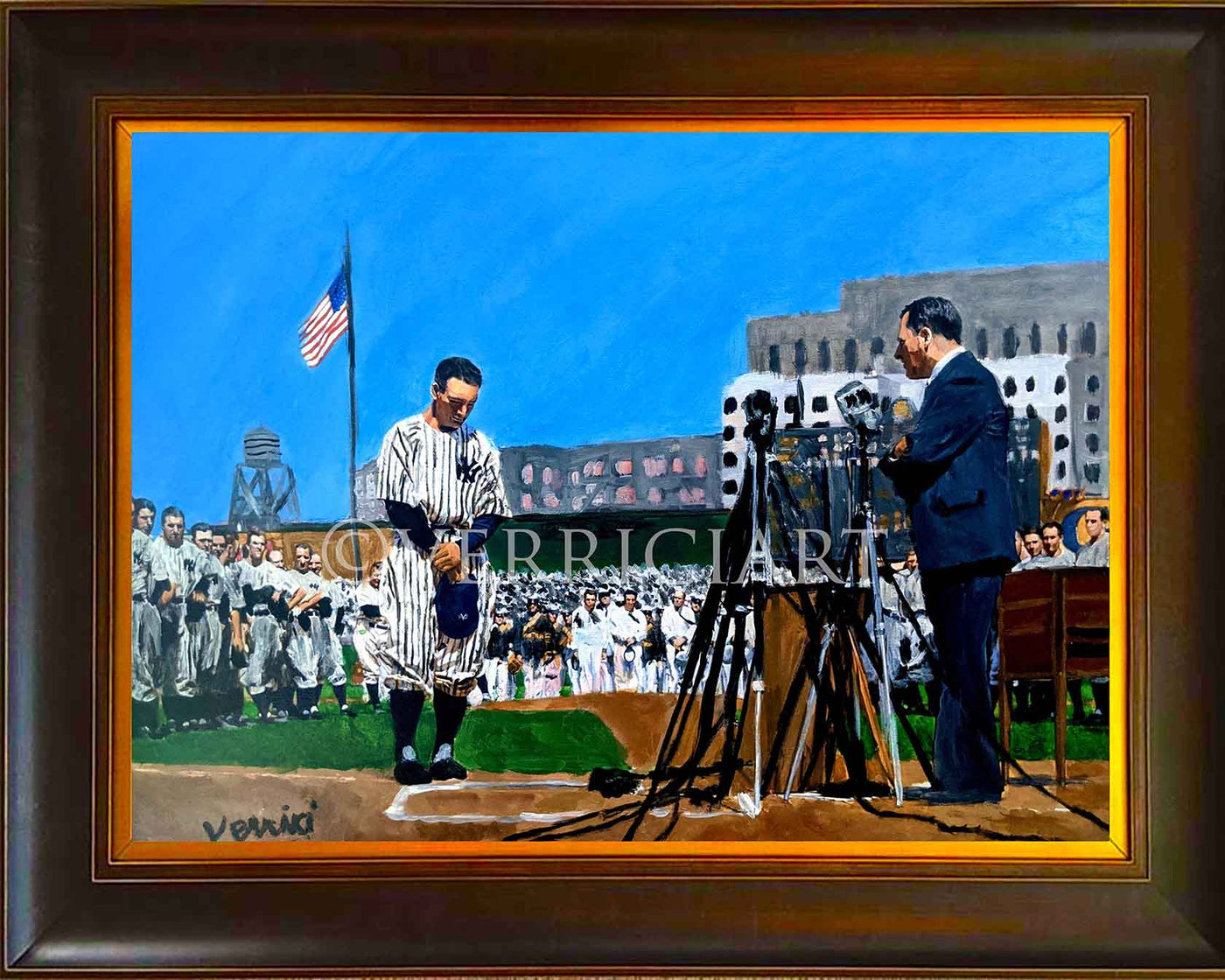 "The Luckiest Man" Lou Gehrig Painting