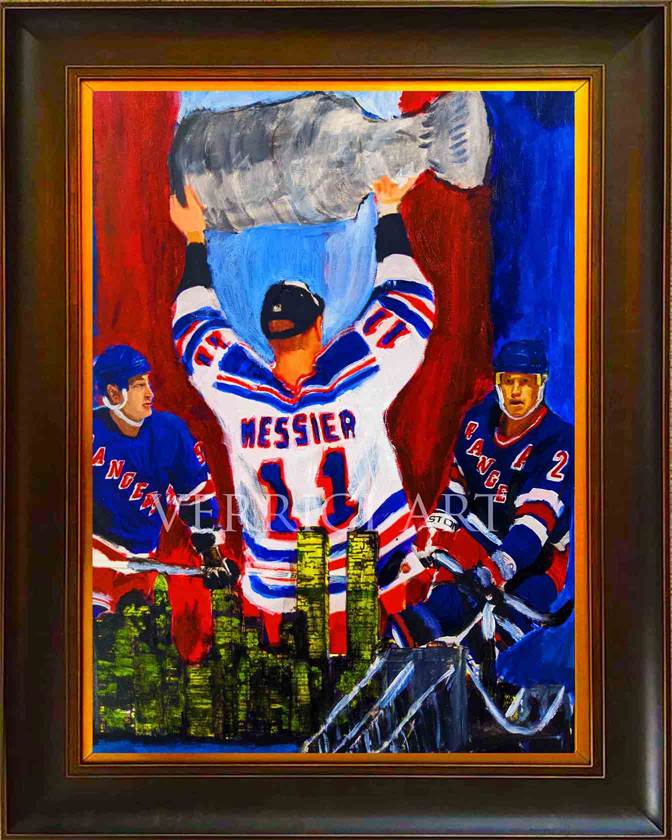 Mark Messier, Brian Leetch and Adam Graves Painting