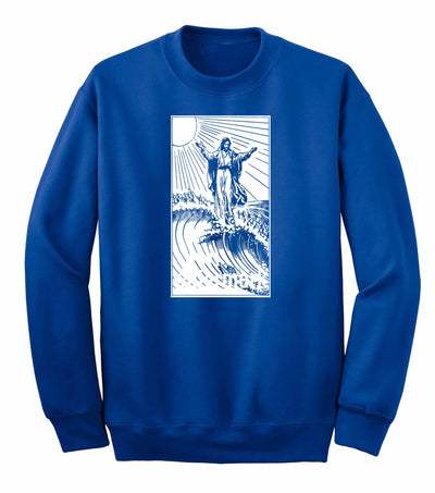 Surfing Jesus Walk on Water Sweatshirt