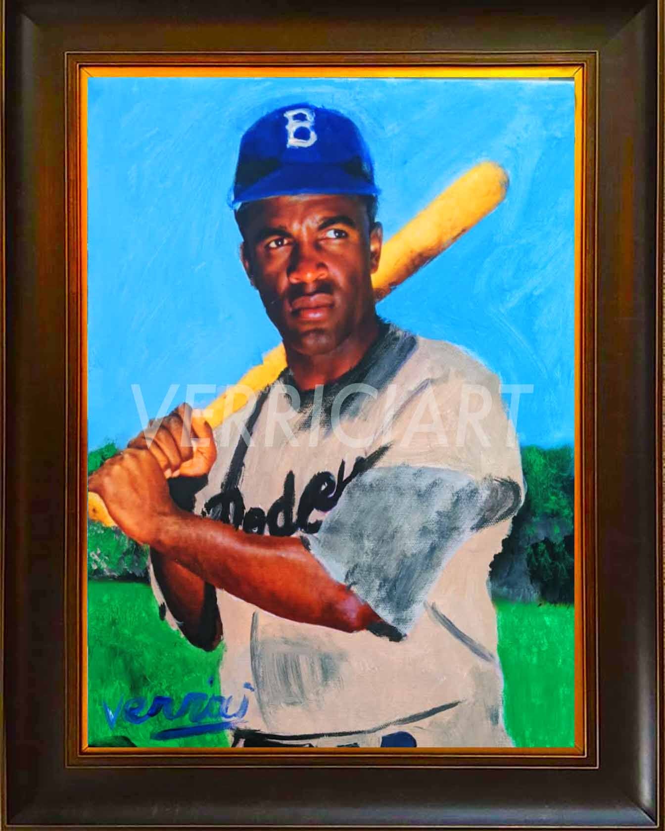 "Jackie at Vero Beach" Jackie Robinson Painting (11x14)