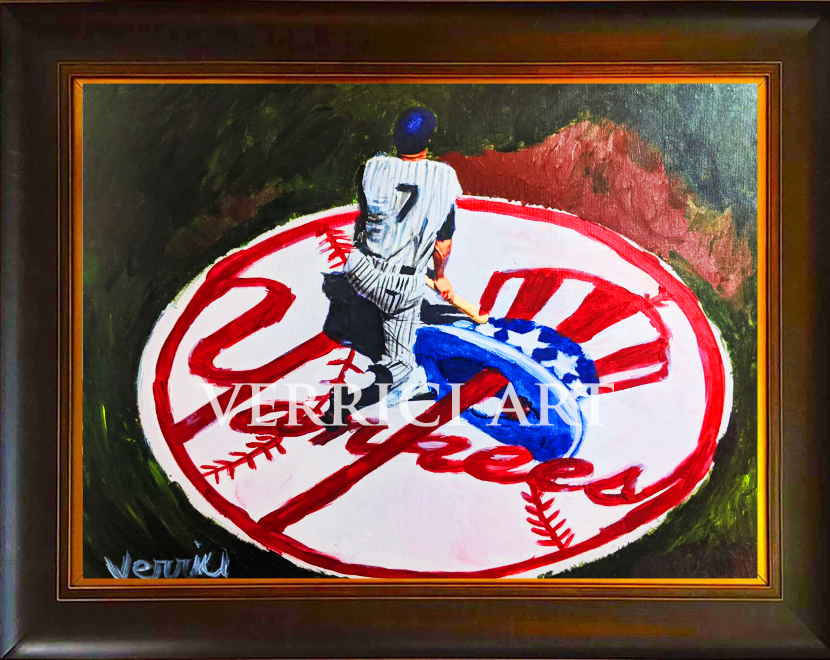 "On Deck" Mickey Mantle Painting