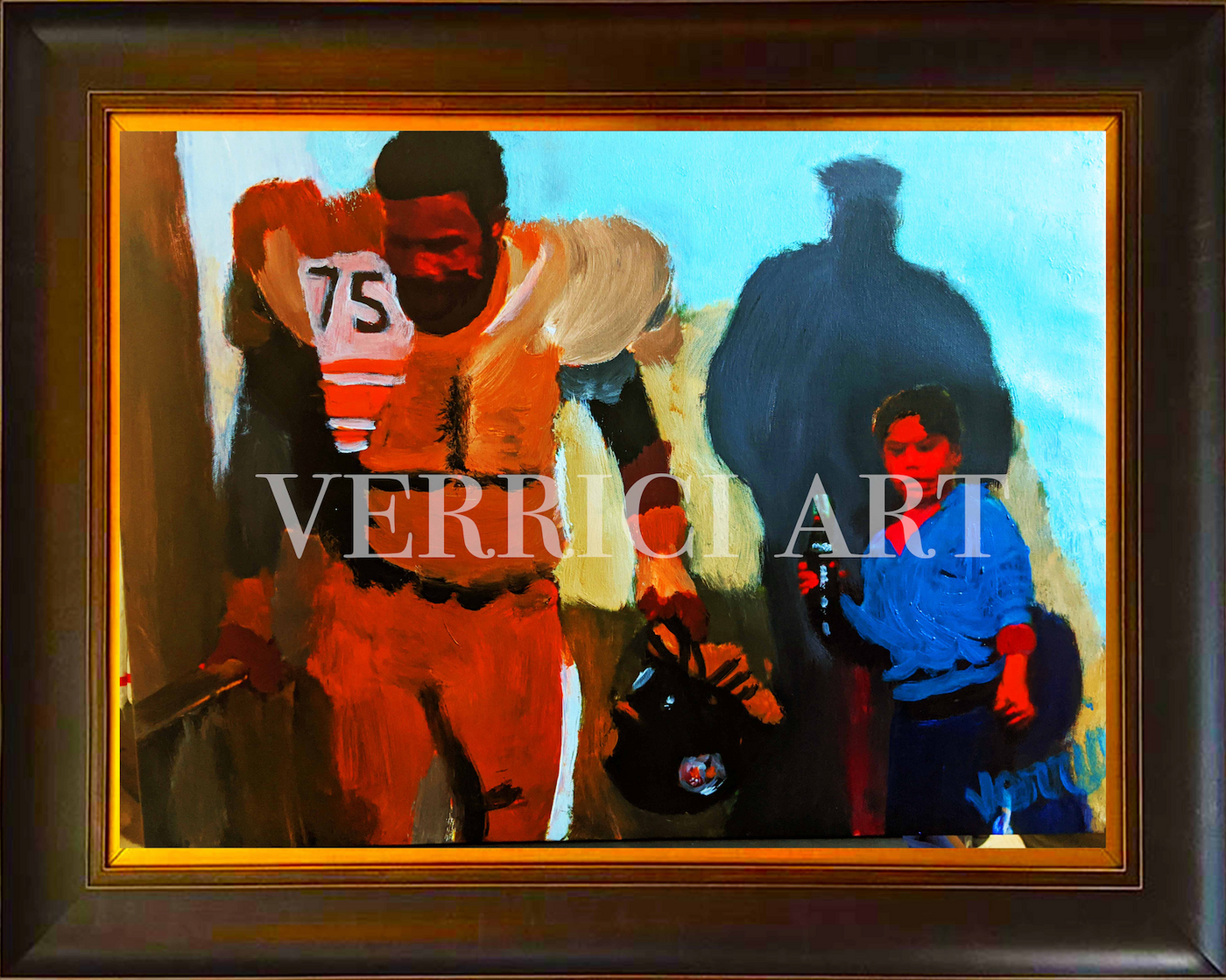 "Hey Kid Catch" Mean Joe Greene Painting