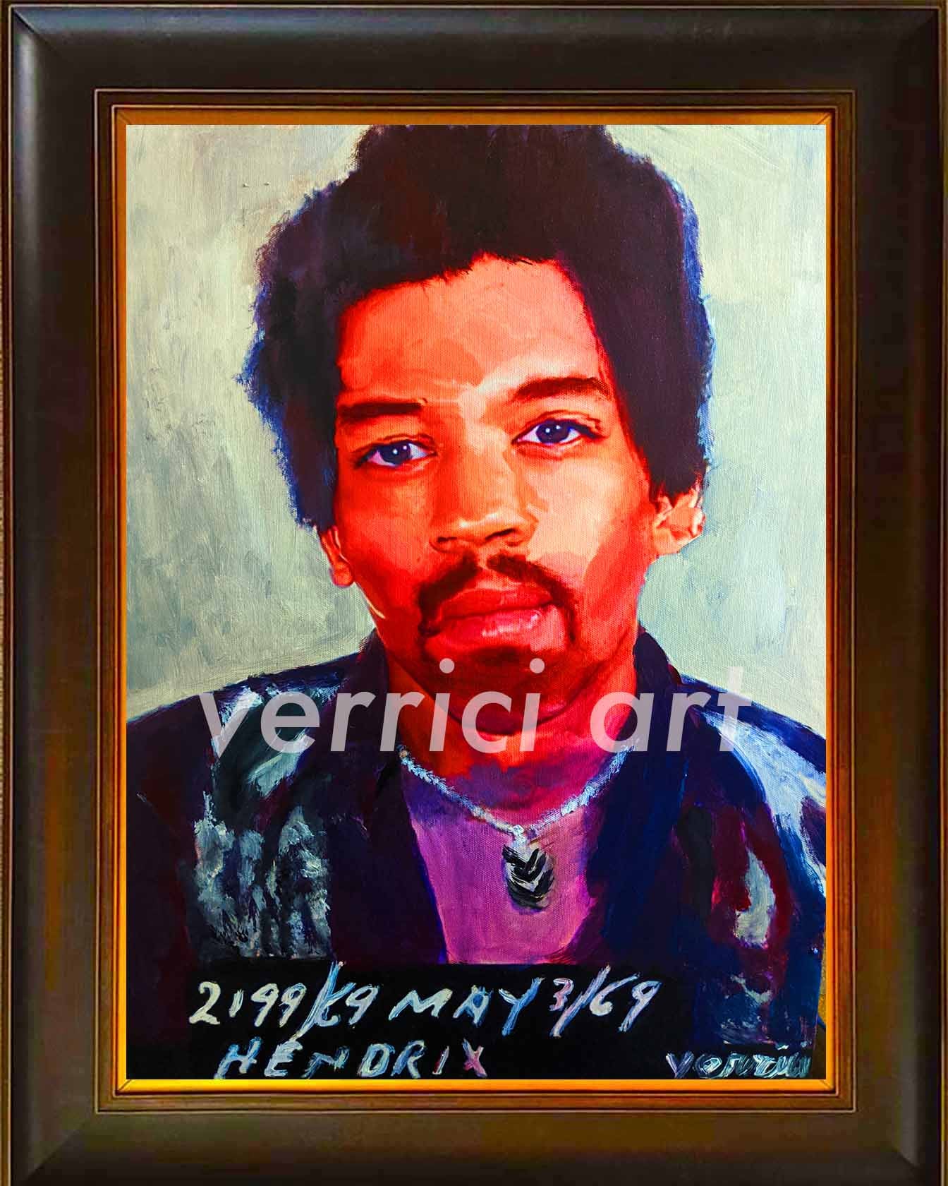 Jimi Hendrix "Mugshot" Painting