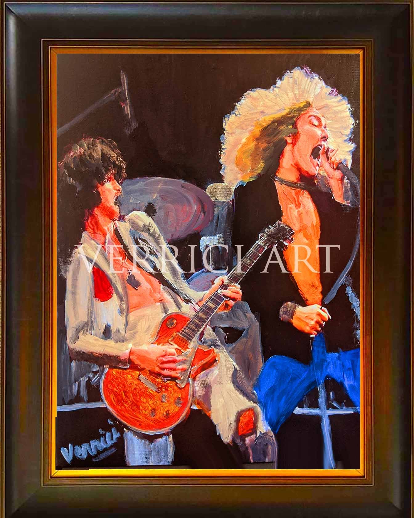 "Lets Rock" Robert Plant and Jimmy Page Painting