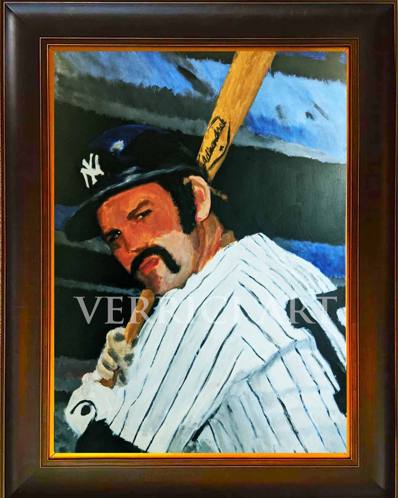 "The Captain" Huge 24x36 Thurman Munson Painting