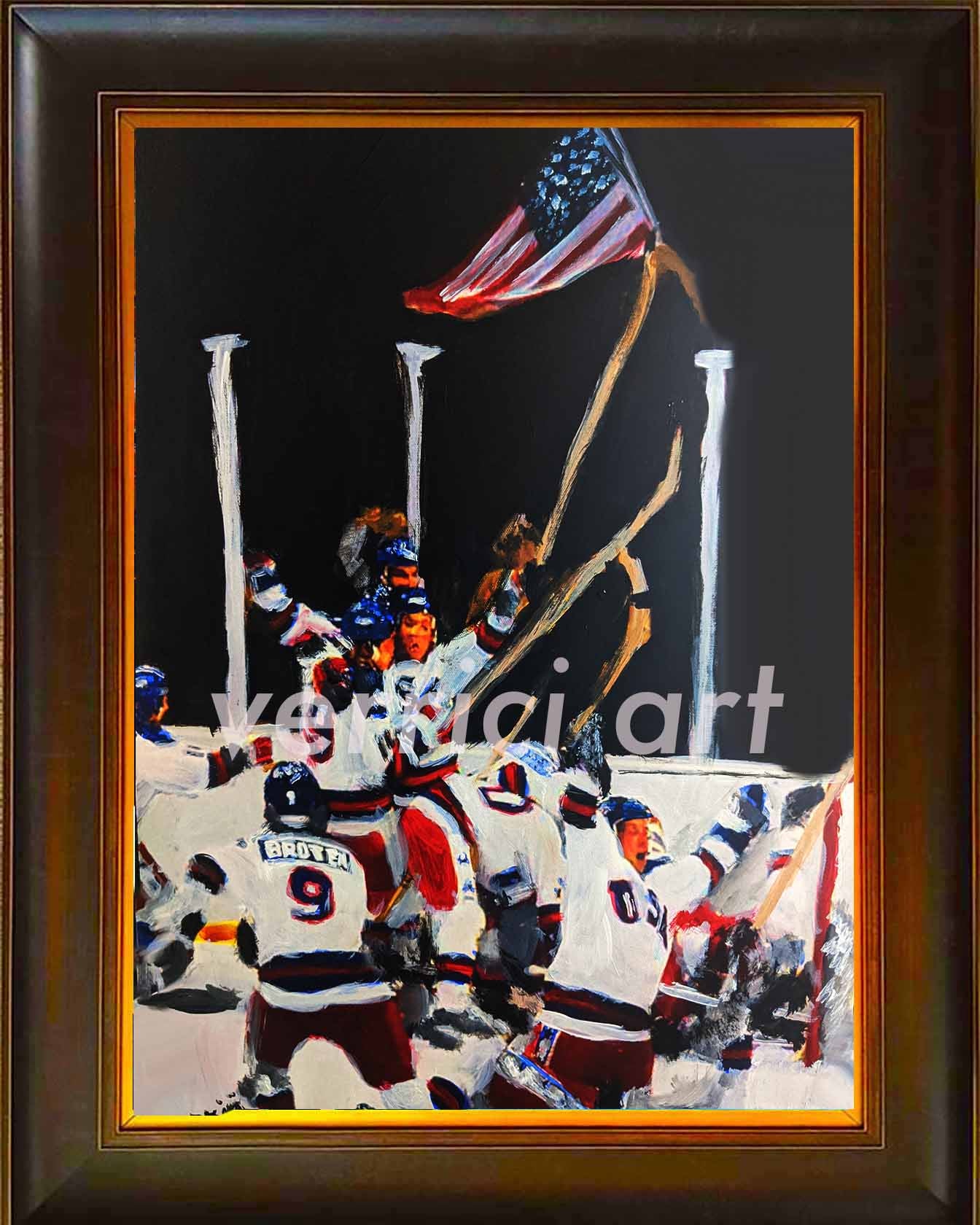 "Miracle on Ice" Lake Placid Painting